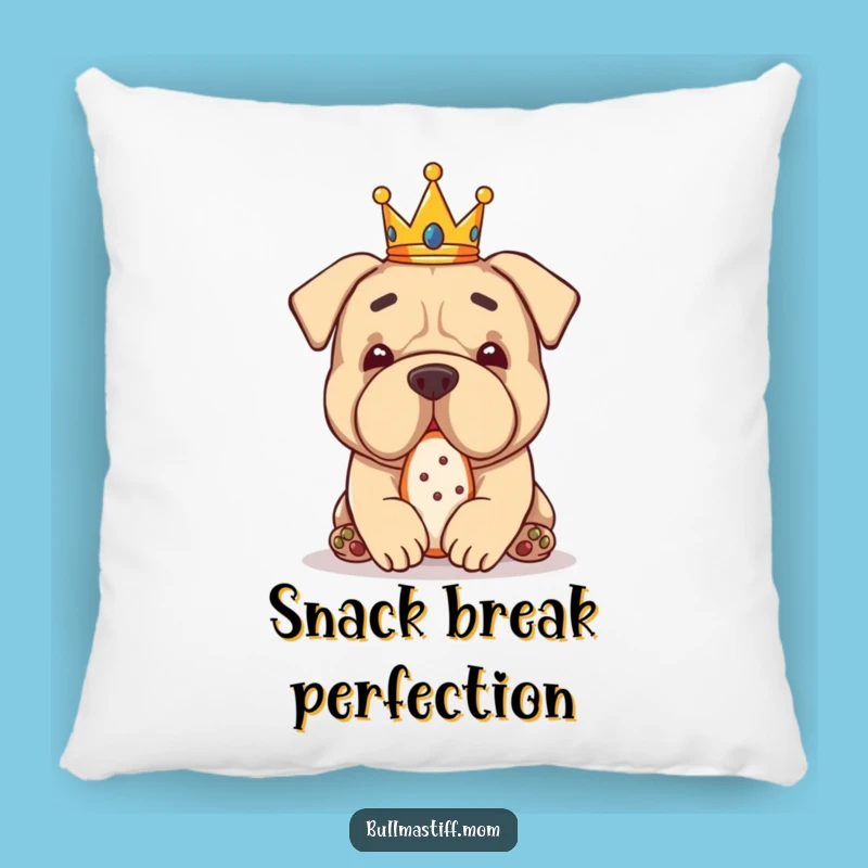 Funny Bullmastiff Crown Treat Pillow: Cozy Royal Accent Gift