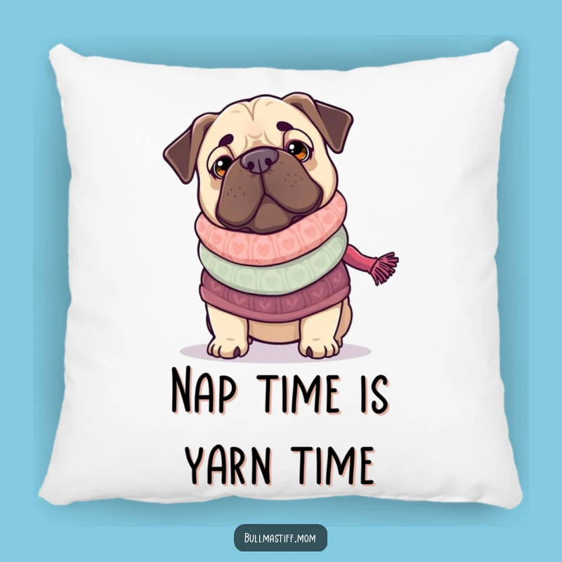 Funny Bullmastiff Knitting Pillow: Cozy & Comfy Dog Accent Gift