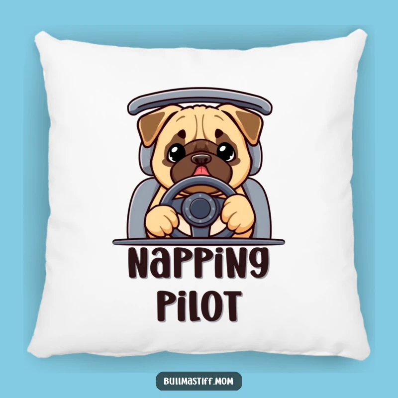 Funny Bullmastiff Pillow: Cozy Comfort with a Hilarious Driving Dog Design