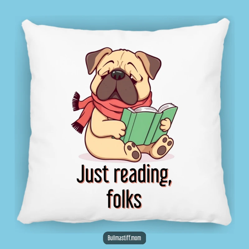 Funny Bullmastiff Reading Pillow - Cozy Comfort with a Good Book Gift