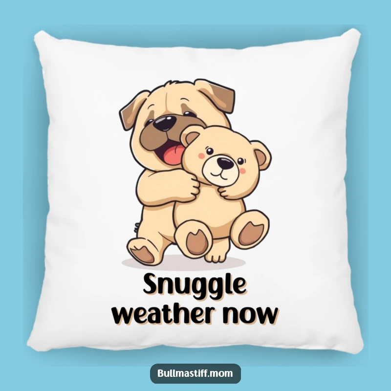 Funny Bullmastiff Teddy Pillow: Snuggle Up with a Joyful Gentle Giant