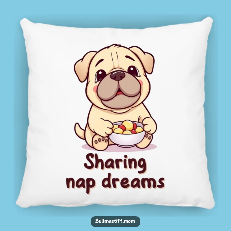 Funny Treat-Giving Bullmastiff Pillow: Cozy Generosity, Thoughtful Funny Gift
