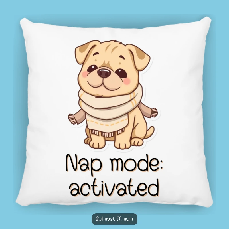 Funny Cozy Bullmastiff Pillow: Soft Scarf Comfort, Hilarious Dog Accent, Ideal Gift