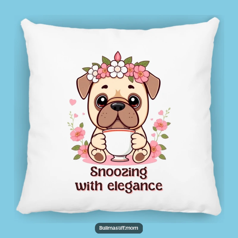 Cozy Funny Kawaii Bullmastiff Tea Pillow: Regal Comfort for Your Home