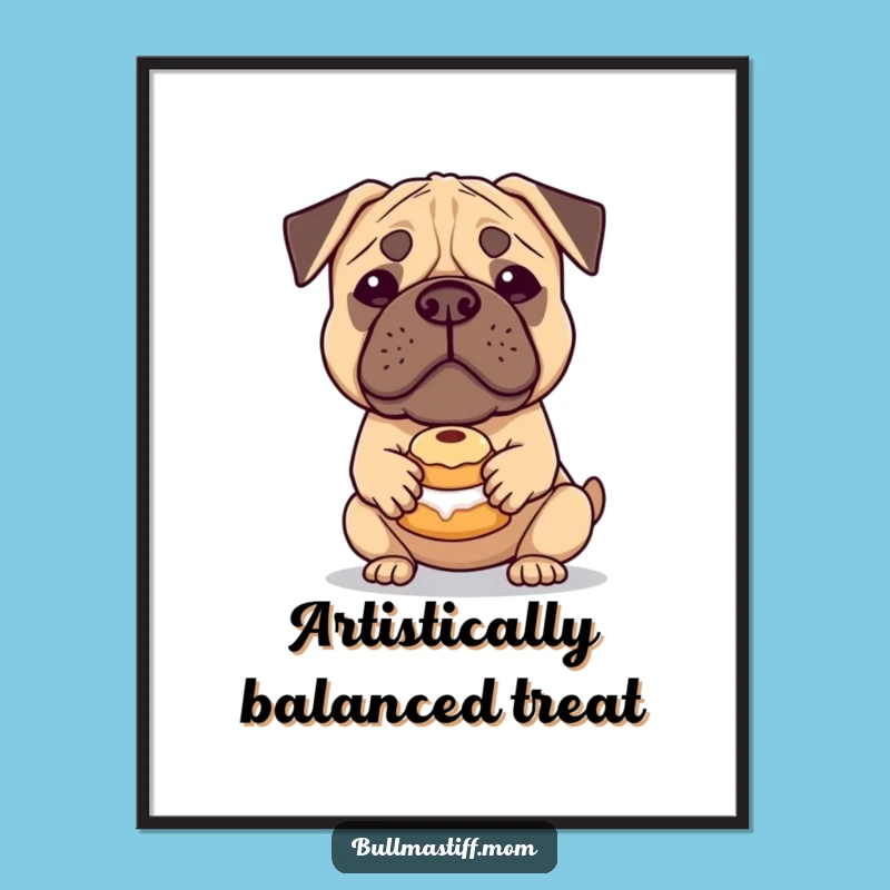 Funny Bullmastiff Pastry Digital Art: Instant Dog Humor Download, Perfect Funny Gift