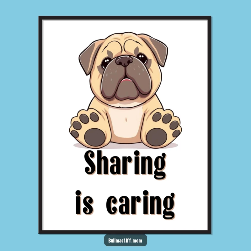 Funny Big Paws Bullmastiff Digital Print: Instant Playful Art, Hilarious Pet Gift!
