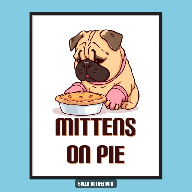 Funny Bullmastiff Baker Digital Art: Kitchen Decor Gift