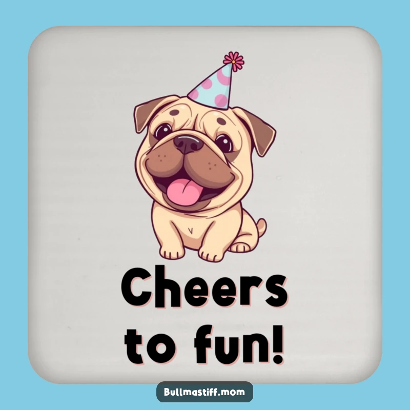 Bullmastiff Party Coaster - Funny Celebration Dog Gift for Tables