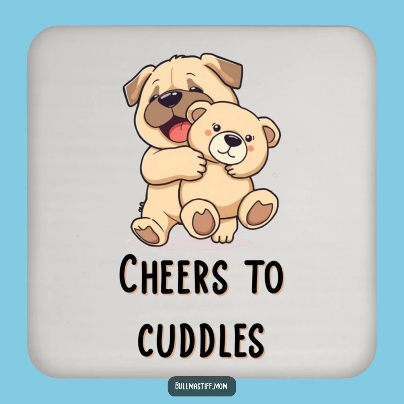 Funny Bullmastiff Teddy Coaster: Protect Surfaces with Canine Joy