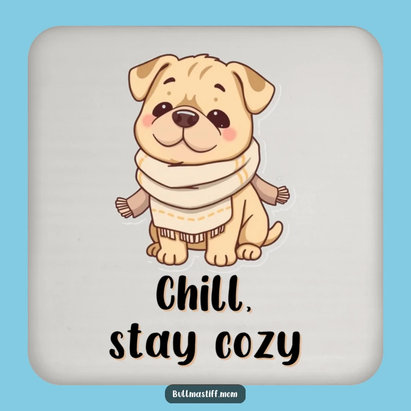 Funny Cozy Bullmastiff Coaster: Protect Surfaces, Hilarious Dog Art, Perfect Gift
