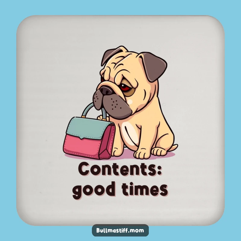 Funny Bullmastiff Handbag Coaster: Dainty Purse, Thoughtful Look - Chic Surface Protection Gift!