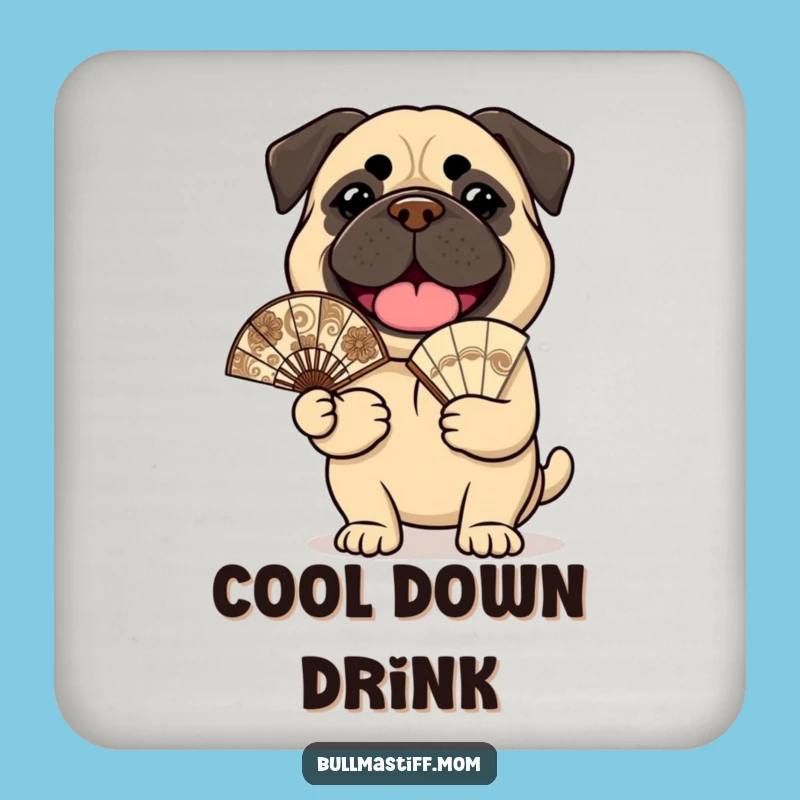 Funny Bullmastiff Coaster: Cheerful Fan, Protect Surfaces with Joy