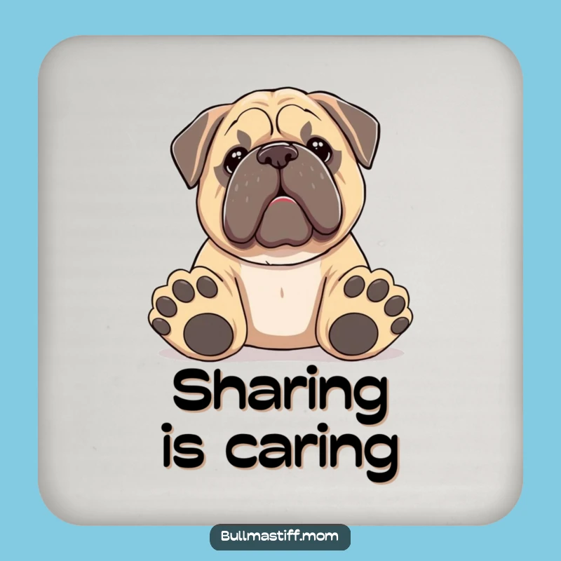 Funny Big Paws Bullmastiff Coaster Set: Playful Dog Protection, Humorous Gift!