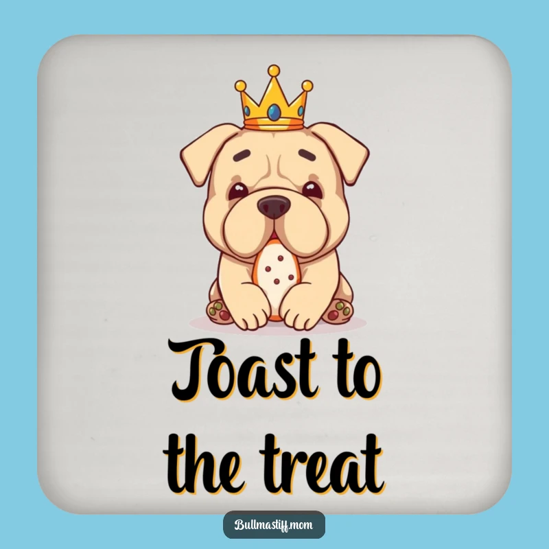 Funny Bullmastiff Crown Treat Coaster: Royal Drink Protection
