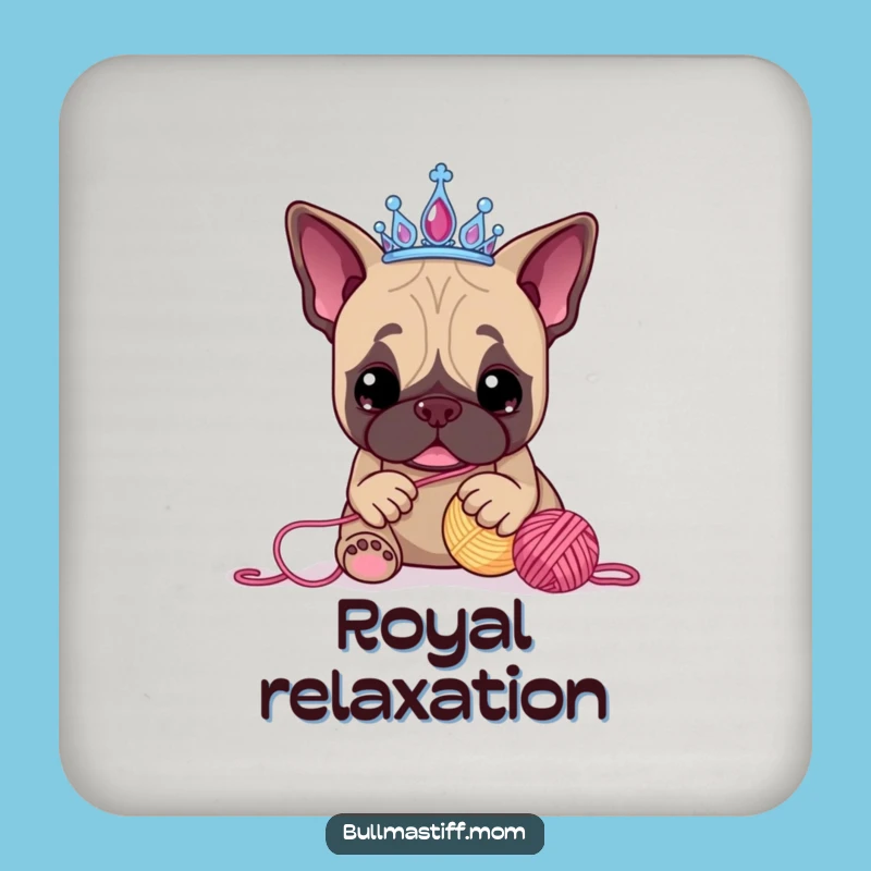 Funny Bullmastiff Tiara Coaster Set: Protect Surfaces with Playful Pup Style