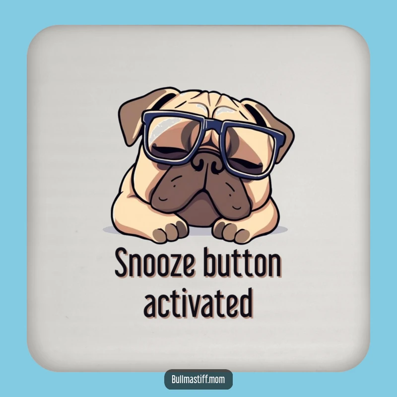 Funny Bullmastiff Oversized Glasses Coaster Set, Protect Surfaces, Hilarious Gift