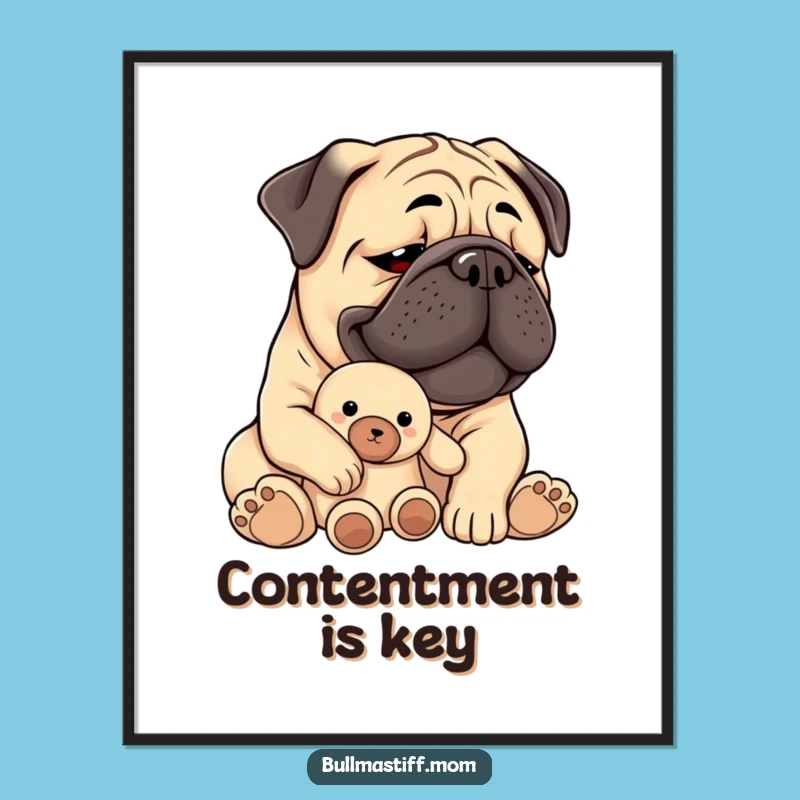 Adorable Funny Bullmastiff Plush Toy Poster: Cherish the Sweetness