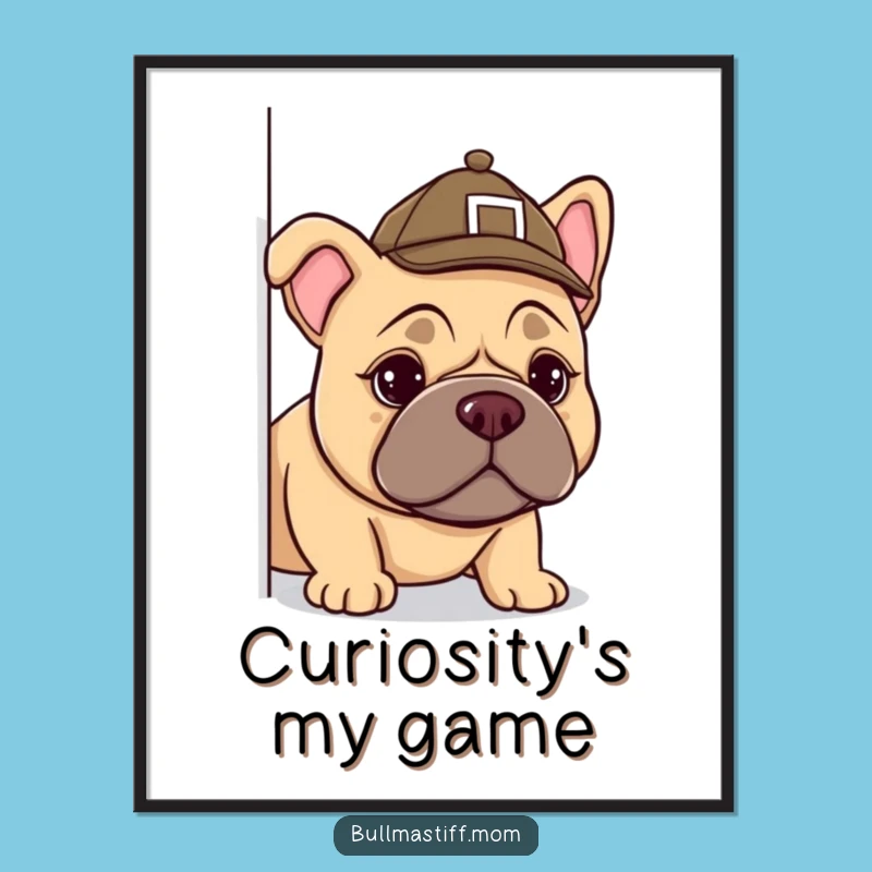 Funny Bullmastiff Detective Poster - Hilarious Wall Art for Mystery Enthusiasts