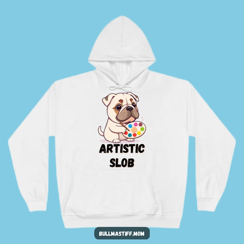 Funny Bullmastiff Artist Hoodie: Cozy and Creative Wear for Art Fans