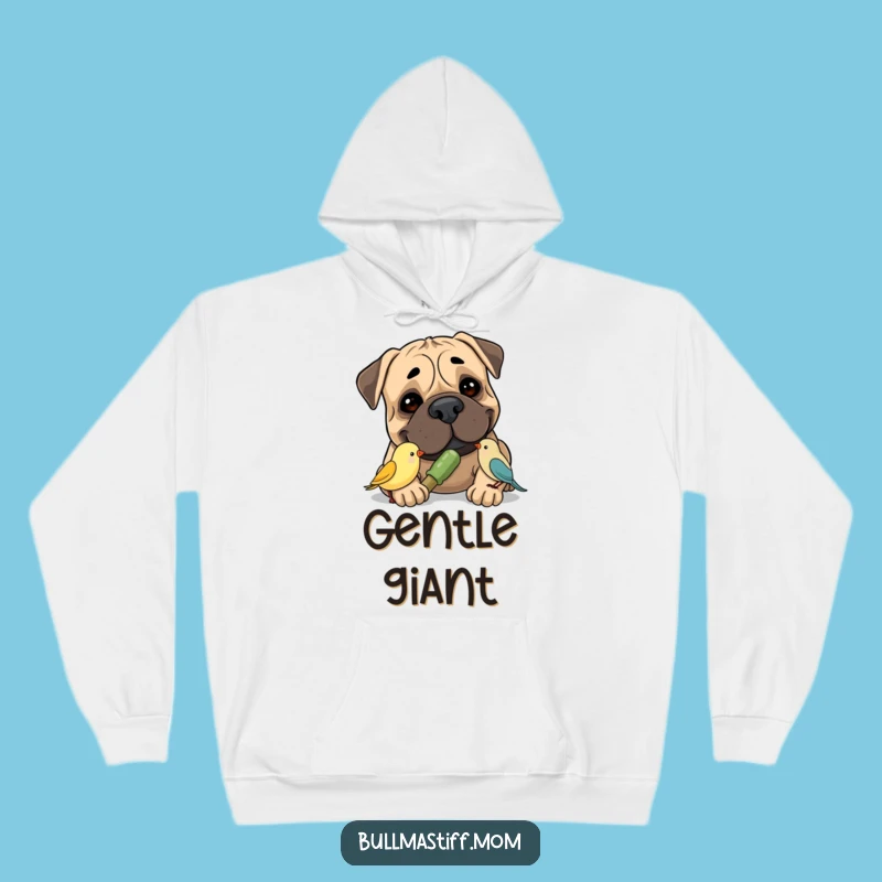 Cozy Funny Bullmastiff Bird Hoodie: Warm Gentle Giant Gift, Perfect for Kind Hearts