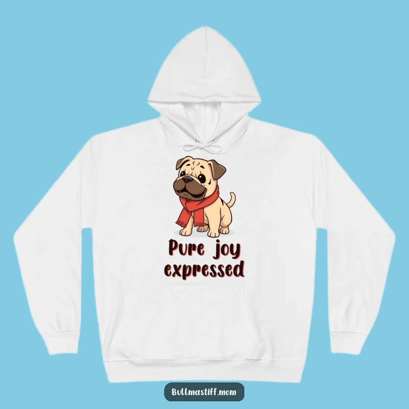 Cozy Funny Bullmastiff Scarf Hoodie: Enthusiastic Wagging Warmth