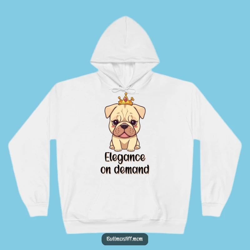 Cozy Funny Tiarad Bullmastiff Hoodie: Elegant Dog Lover Sweatshirt