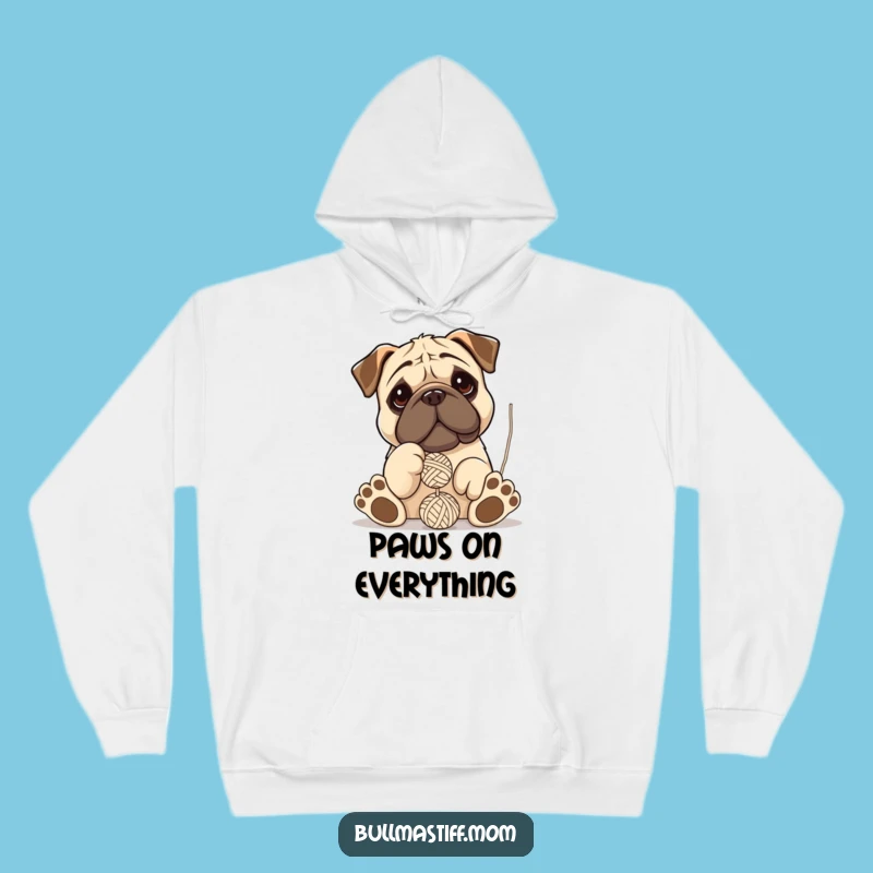Funny Bullmastiff Hoodie: Cozy Comfort With Playful Paws and Yarn