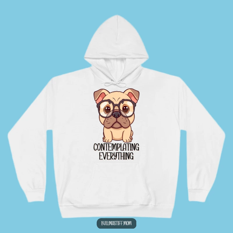Funny Bullmastiff Specs Hoodie: Cozy Up with a Pensive Canine Pal
