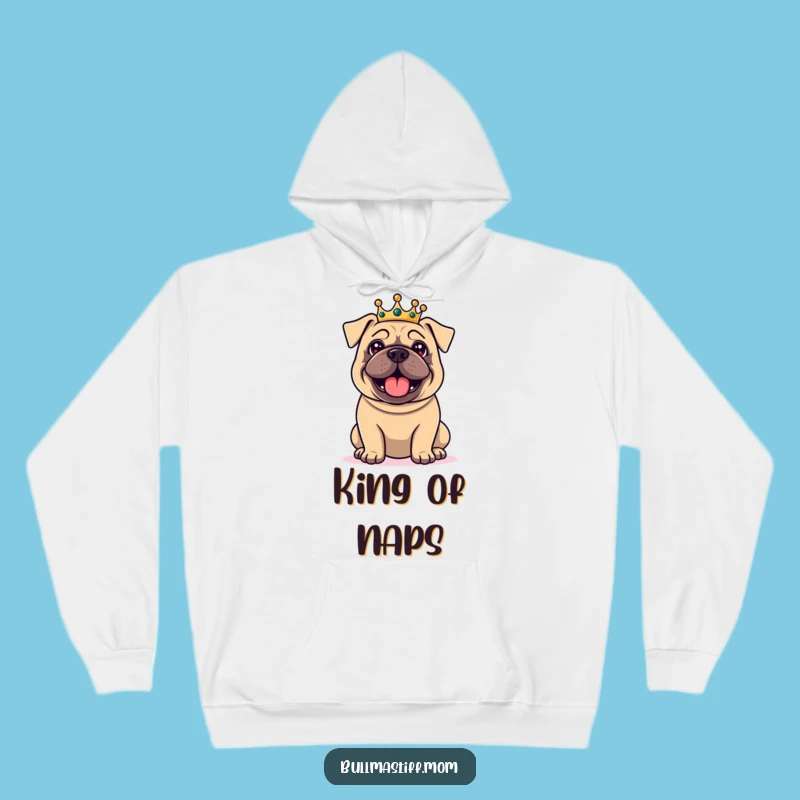 Funny Regal Bullmastiff Hoodie - Cozy Crowned Dog Sweatshirt, a Hilarious Royal Gift