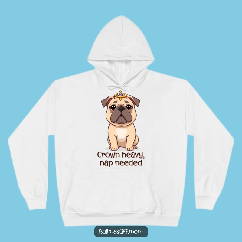 Funny Regal Bullmastiff Tiara Hoodie: Cozy Up to Royalty, a Hilarious Gift