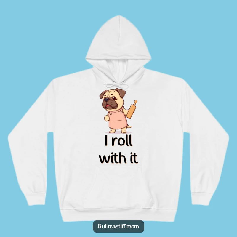 Funny Bullmastiff Baker Hoodie: Cozy Comfort With a Rolling Pin Pup