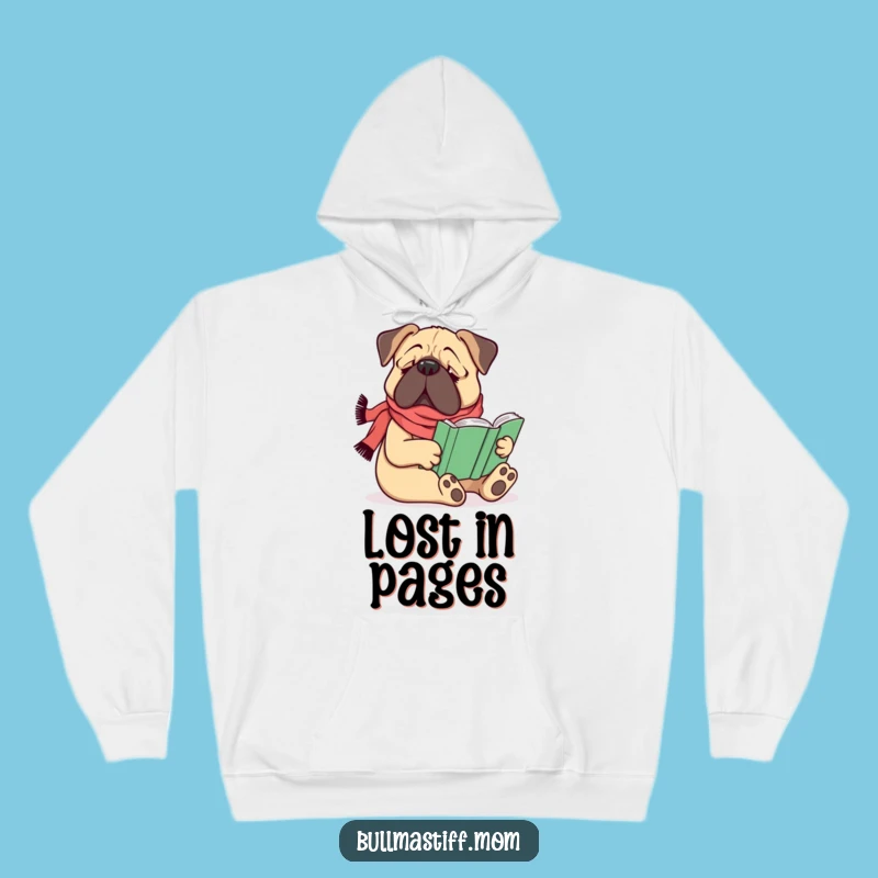 Cozy Funny Bullmastiff Reading Hoodie - Warm Snuggle Buddy, Humorous Gift