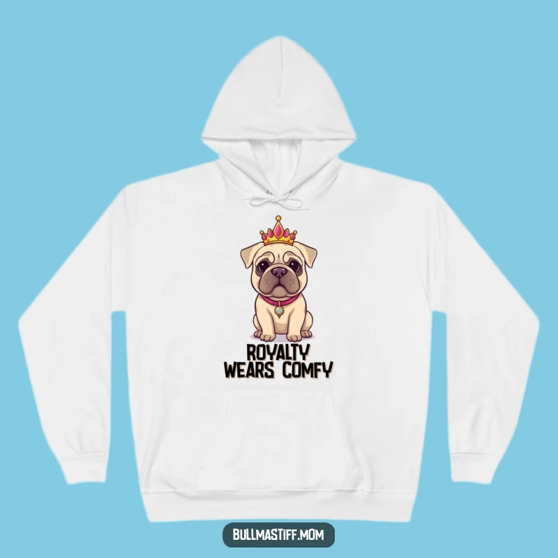 Funny Bullmastiff Tiara Hoodie: Cozy Royal Dog Lover Gift