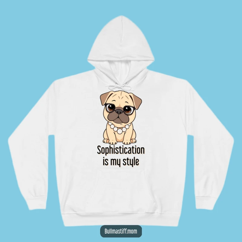 Chic Comfort: Funny Bullmastiff Pearl Necklace Hoodie for Sophisticated Warmth