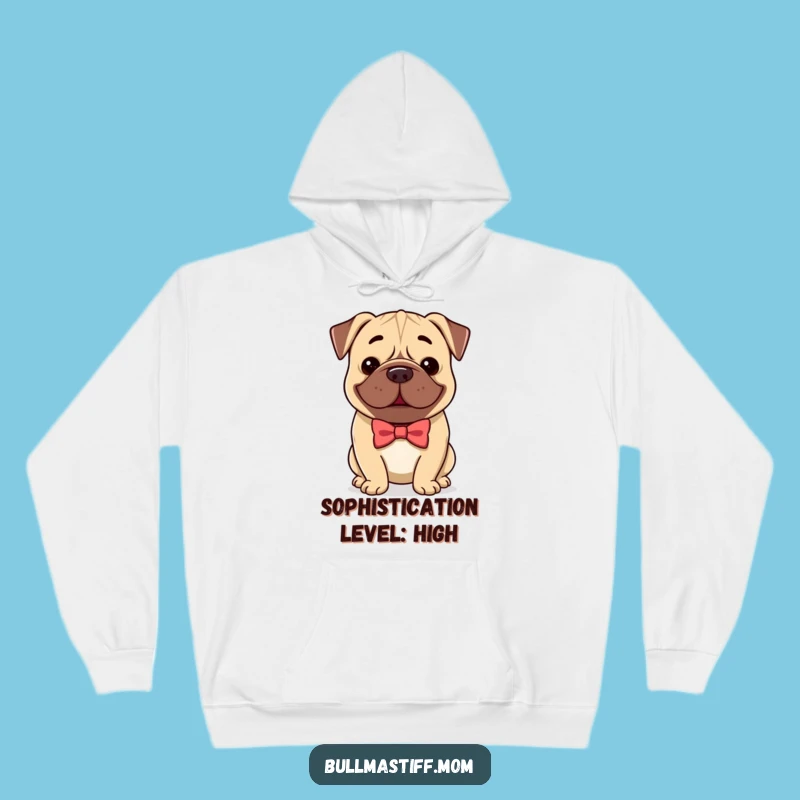 Funny Bullmastiff Bow Tie Hoodie, Sophisticated Canine Style, Cozy Gift
