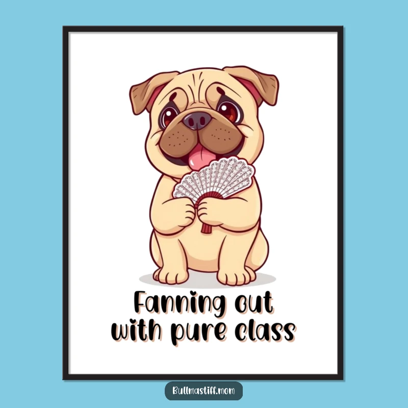 Free Printable Wall Art: Whimsical Bullmastiff Fan Decor, Amusing Downloadable Gift