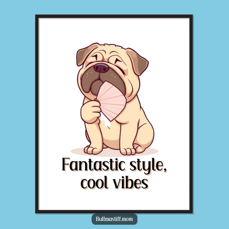Free Printable Wall Art: Funny Bullmastiff Fan - Elegant Downloadable Decor