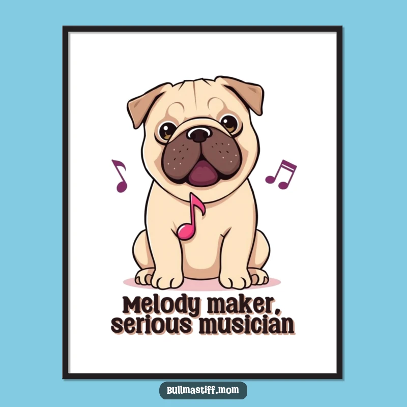 Musical Bullmastiff Wall Art: Free Printable Downloadable Art for Music Lovers!