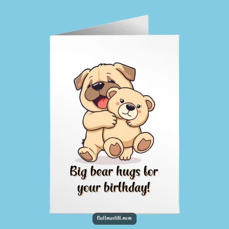 Free Printable Joyful Bulldog Teddy Birthday Card - Sweet Downloadable Gift