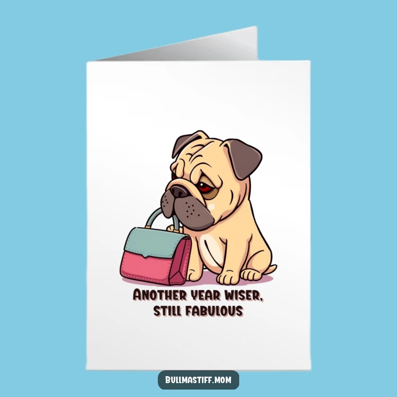 Free Printable Birthday Card: Funny Bullmastiff Diva, Downloadable DIY Humor Gift