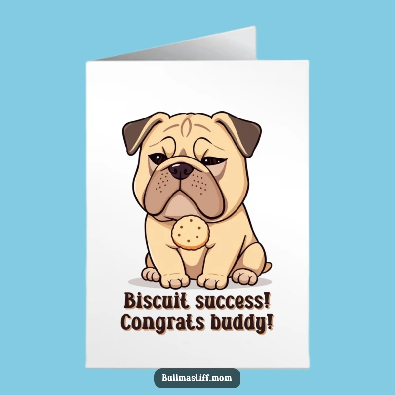Free Printable Congrats Card: Cheeky Bullmastiff Biscuit, Smart Downloadable Gift