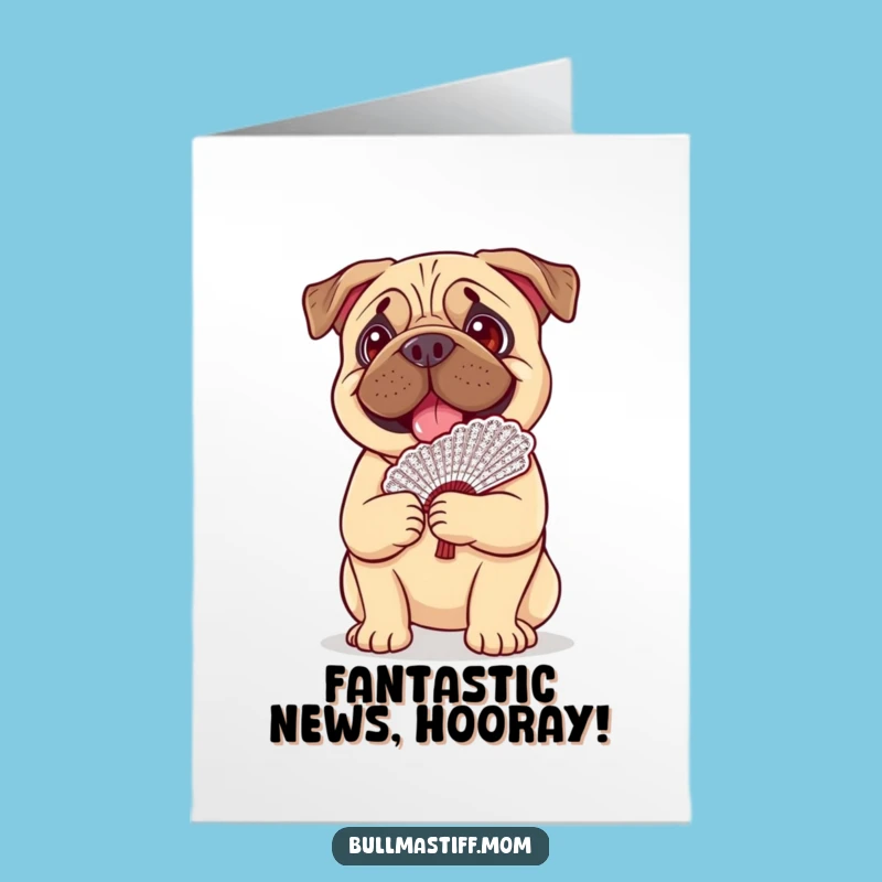 Free Printable Congrats Card: Elegant Bullmastiff Fan Balance, Chic Downloadable Gift