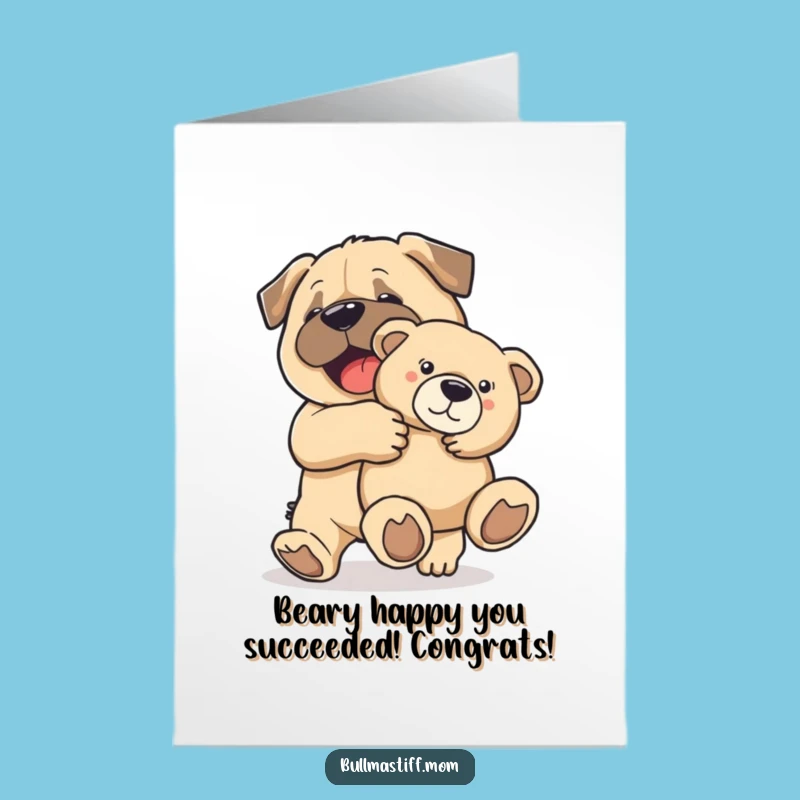 Free Printable Happy Bulldog Congrats Card - Heartwarming Downloadable Gift
