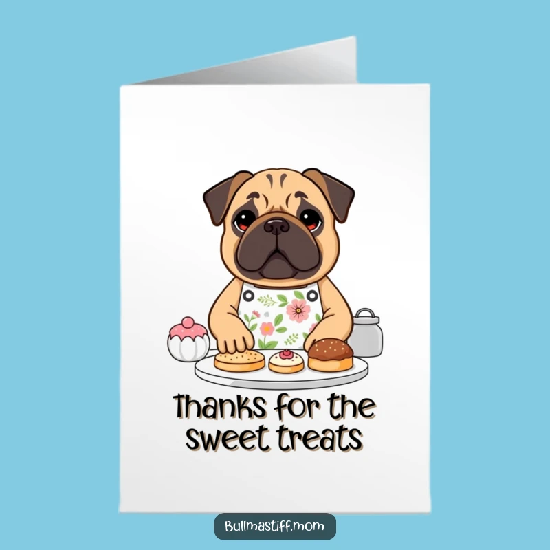 Free Printable Thank You Card: Grateful Bullmastiff Baker - Downloadable Gift