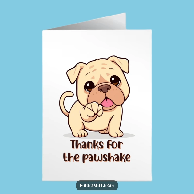 Free Printable Thank You Card: Loyal Bullmastiff Offers Paw in Gratitude