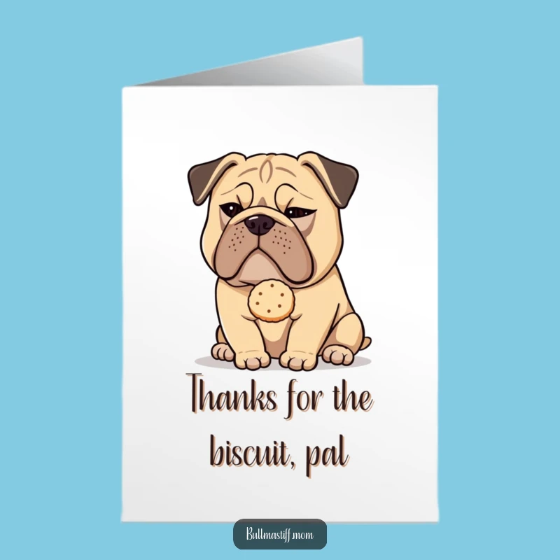 Free Printable Thank You Card: Witty Bullmastiff Biscuit, Charming Downloadable Gift