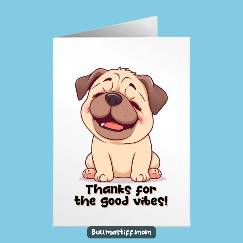 Free Printable Thank You Card: Content Bullmastiff Head Scratch Funny Downloadable Gift