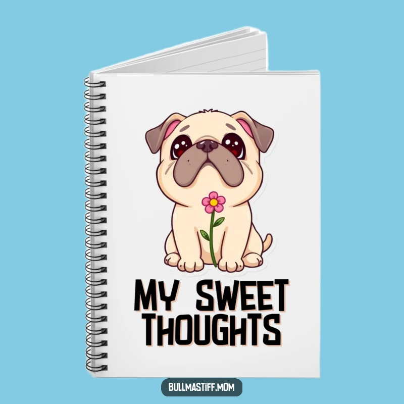 Bullmastiff Adoration Notebook - Sweet Flower Dog Gift for Notes