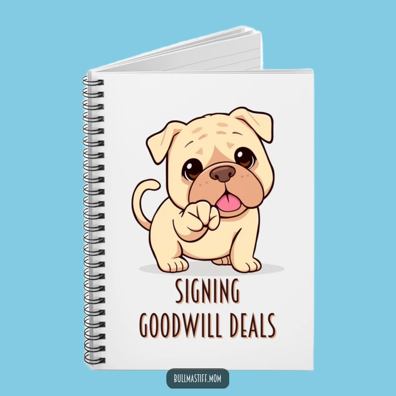 Funny Bullmastiff Handshake Notebook: Wagging Tail Journal, Hilarious Dog Notes, Perfect Gift