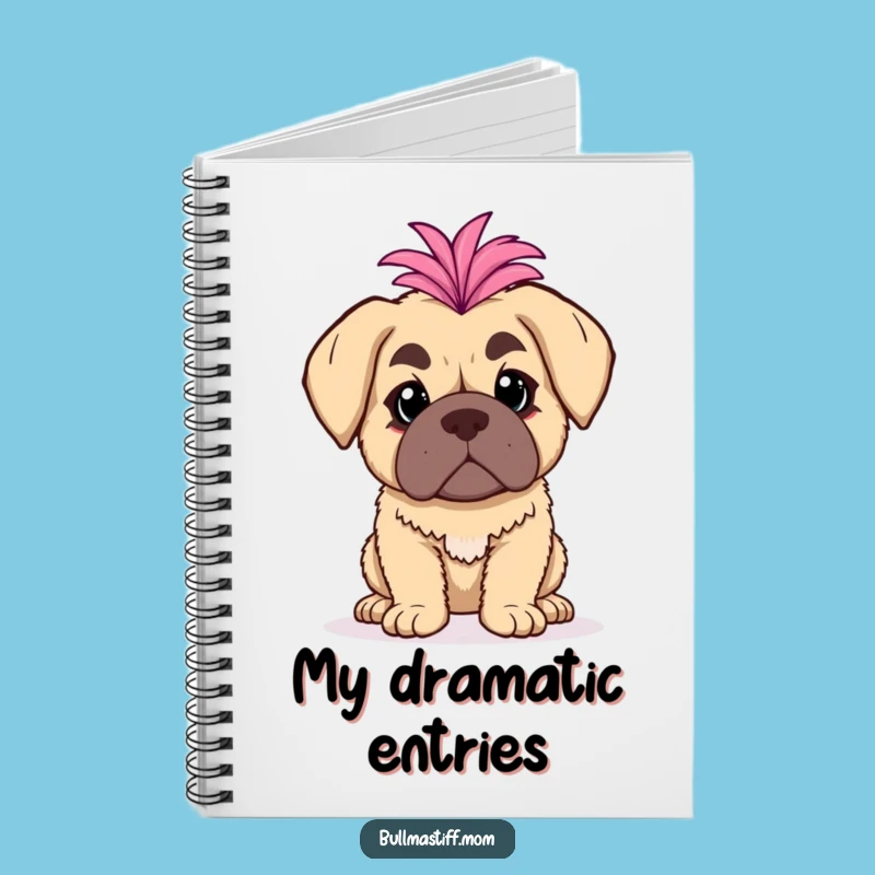 Funny Bullmastiff Notebook: Diva Boa, Journal for Dramatic Souls